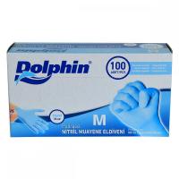 Dolphin  Eldiven Mavi Pudrasız Nitril M 100 Adet 