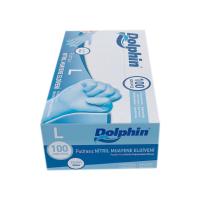 Dolphin Nitril Muayene Eldiveni Pudrasız Mavi Large