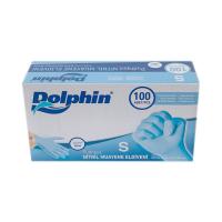 Dolphin Nitril Muayene Eldiveni Pudrasız Mavi Small