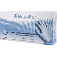 Haspet Nitril Muayene Eldiveni Pudras Mavi Large 100 Adet